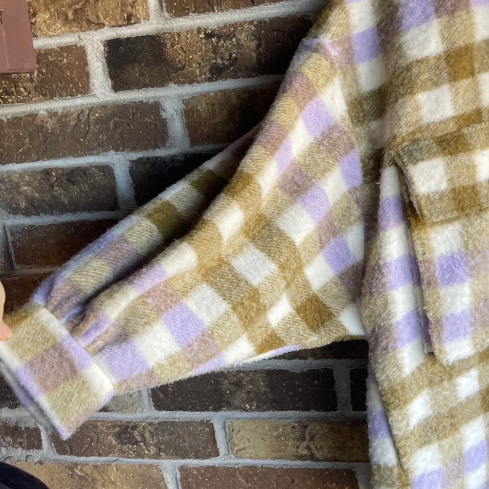 Zara Oversized Plaid Wool Jacket Shacket - Picture 4 of 15